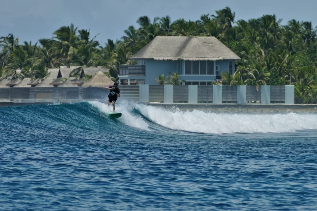 small, fun waves in the Maldives